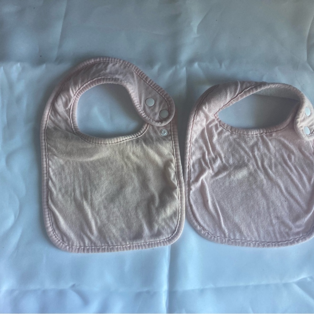 Set of 2 Soft Pink Baby Bibs